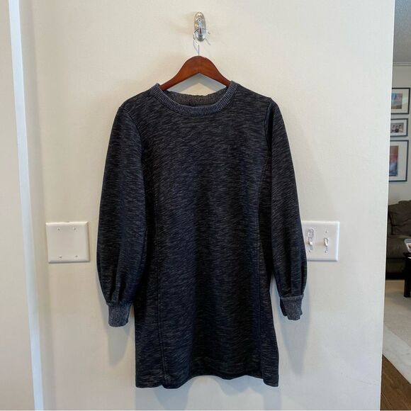 Lou & Grey Women's Balloon Sleeve Sweatshirt Dress size large charcoal - Picture 1 of 6